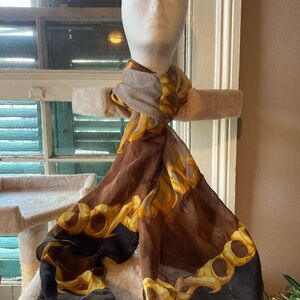 Paloma Picasso Brown and Gold Scarf